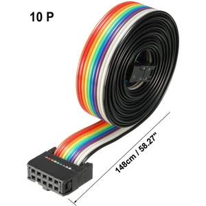 Cable Plano de PVC Idc Rainbow de 10 pines, 148 cm, Paso de 2,54 mm, Conector Tipo C - Product Image 1