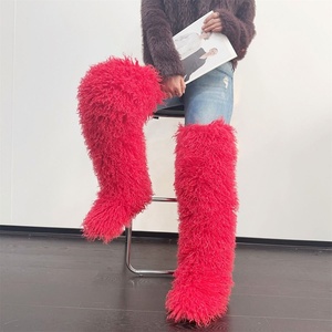 Chaussures en fourrure moelleuse et chaude pour femmes 2026, <span class=keywords><strong>bottes</strong></span> de neige pour femmes, <span class=keywords><strong>bottes</strong></span> en fausse fourrure <span class=keywords><strong>au</strong></span>-<span class=keywords><strong>dessus</strong></span> <span class=keywords><strong>du</strong></span> <span class=keywords><strong>genou</strong></span> - Product Image 4
