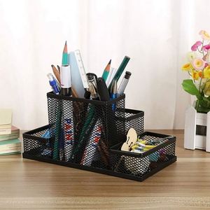 Top Quality Office Supplies 4 Compartments Mesh <b>Pen</b> Holder Desk Organizers Pencil Holder - Product Image 2