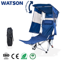 Chaise pliante moderne personnalisable, légère et portable, en métal, avec pare-soleil en tissu Oxford, idéale pour le camping en plein air, la plage, le parc, les voyages et la pêche