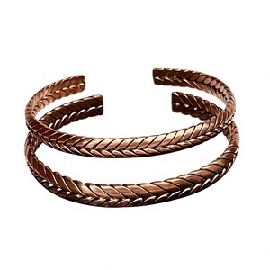 Antique <b>Copper</b> Bracelet 2 Pcs Set Handmade With Elegant Design Suitable For Daily Wear Fashion And Gift Giving - Product Image 1