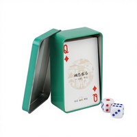 Boîte en métal rectangulaire personnalisée en gros avec couvercle à charnière, OEM & ODM, pour jeux de poker et dés, emballage métallique