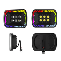 Nouveaux projecteurs de conduite bicolores blanc et jaune avec éclairage RGB universel pour camion, voiture, chariot élévateur, carré, 6 lumières, 9-36V, 16,6W