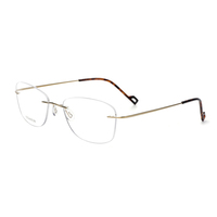 Montura Óptica de Titanio Puro sin Aro, Gafas con Bloqueo de Luz Azul, Diseño con Estampado Animal, Unisex, para Oficina y Lectura