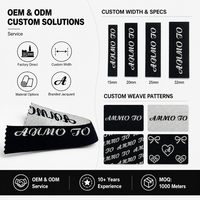 Bande de jacquard élastique en nylon avec logo personnalisé, motif calligraphique vintage, pour ceintures de lingerie, OEM ODM, vente en gros