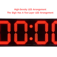 Minuteur de Défi Interactif pour Fête de Carnaval avec Bouton Poussoir, Écran LED Numérique Double Face Rouge de 12 Pouces, Rechargeable
