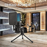 Microphone USB à condensateur filaire Demao X1S, léger, en métal, cardioïde, pour ordinateur, enregistrement en studio, jeux, conférences, enseignement, intelligent