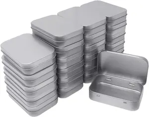 Produsen Kustom Ukuran dan Pencetakan Food Grade Aluminium Kecil Logam Engsel Kemasan Kotak Timah