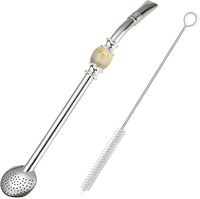 Paille à boire réutilisable en acier inoxydable avec filtre-cuillère pour Yerba Mate - Articles de bar