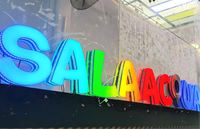 Signalisation LED 3D RGB personnalisable, étanche, effets dynamiques de flamme ondulante, alimentée par un transformateur, programmable, décoration intérieure/extérieure