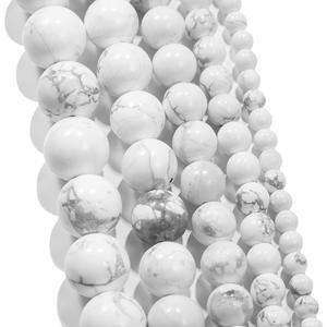 Cuentas sueltas de piedra turquesa de howlita Natural de 4/6/8/10/12mm, cuentas sueltas de piedras preciosas redondas de piedra Natural para fabricación de joyas DIY - Product Image 1