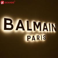 Letras de Canal LED con Retroiluminación Halo, Letrero Metálico 3D Personalizado, Logotipo de Alto Brillo para Marca Premium