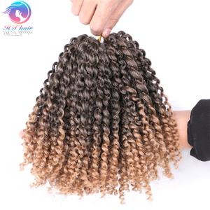 8 "Màu Ombre Mali Bob Bện Móc Bện Xoắn Afro Jerry Xoăn Tổng Hợp Bện Tóc Nối - Product Image 6