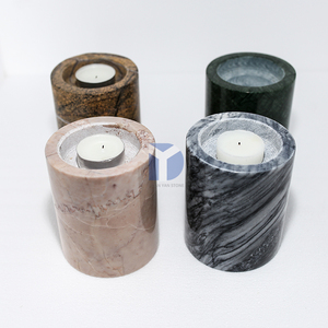 Bocaux à bougies en marbre de luxe avec couvercles Récipients personnalisés en verre, béton et terre cuite pour la décoration intérieure et les bougies de mariage - Product Image 3