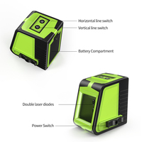 Mini niveau laser auto-nivelant à double diode laser verte, qualité industrielle, petite taille, laser à lignes croisées pour une utilisation pratique