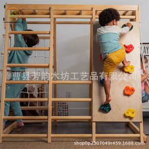 Wooden Climbing <b>Frame</b> Children's Slide Indoor <b>Play</b> Structure Unisex Modern Simple Design - Product Image 1