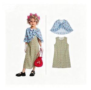 Nuovo <span class=keywords><strong>Costume</strong></span> da Nonna con Vestito a Fiori per Bambini, Travestimento da <span class=keywords><strong>Vecchia</strong></span> Donna per Halloween e Carnevale con Parrucca e Bastone - Product Image 3