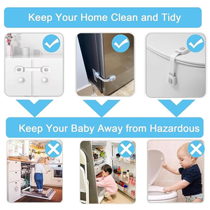 Serrature per cinghie di sicurezza per la sicurezza dei bambini installazione facile serrature per bambini flessibili <span class=keywords><strong>e</strong></span> regolabili per armadietti <span class=keywords><strong>e</strong></span> cassetti frigorifero per wc - Product Image 6