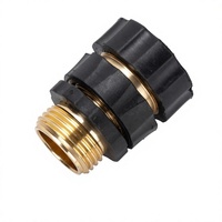 Robinet de style américain de 3/4 pouces, connecteur d'eau de 1/2 pouce, pistolet à eau en alliage d'aluminium pour lavage de voiture, tuyau d'arrosage de jardin à connexion rapide