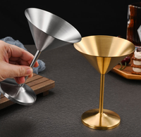 Gobelet à Martini en acier inoxydable 304, verre à cocktail en métal, coupe à champagne, bol à dessert et à glace pour la maison, les fêtes, les cafés et les restaurants