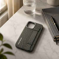 Coque de téléphone à texture alligator avec dragonne, fine, antichoc, compatible chargeur magnétique sans fil, protection pour iPhone OEM