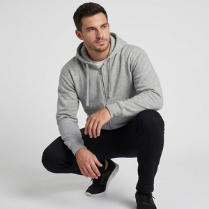 Sudadera con capucha y cremallera para hombre, 100% algodón, impermeable, ecológica, transpirable, diseño moderno, cuello con cremallera, venta al por mayor - Product Image 5