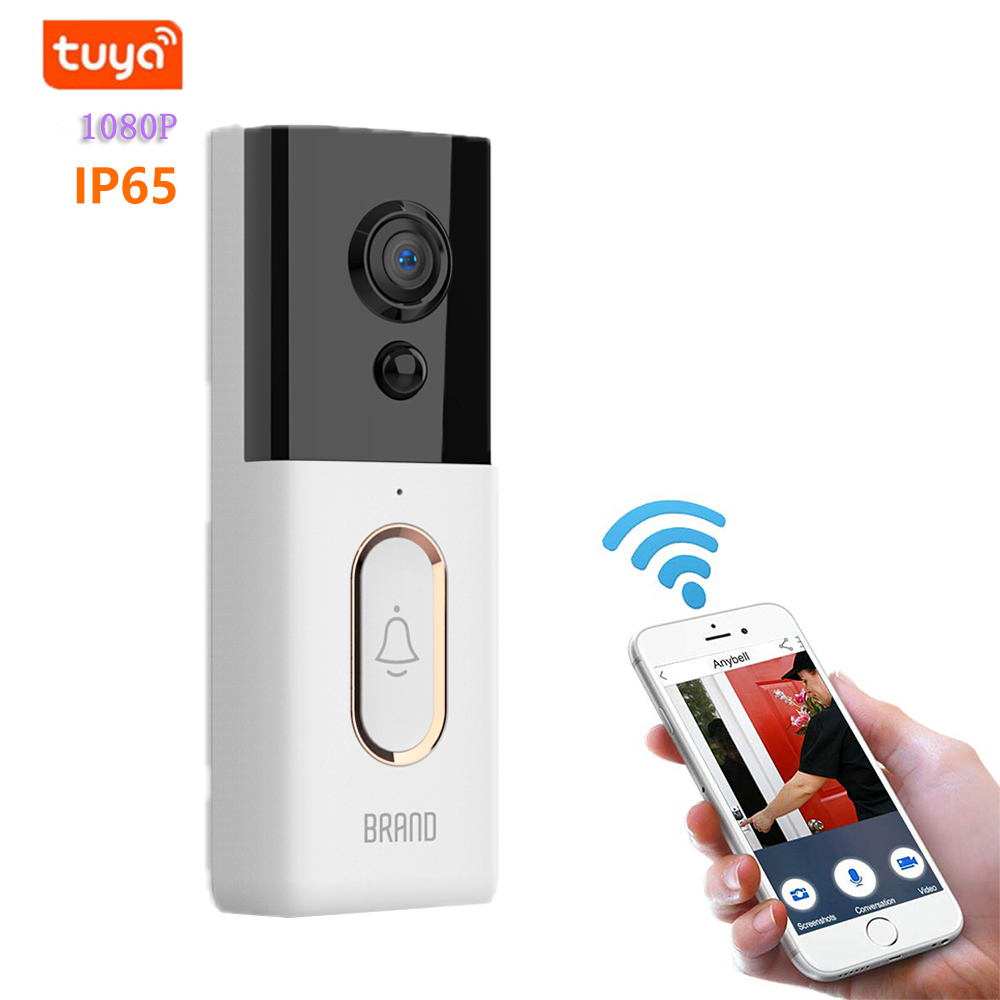 Tuya Smart Home Video <strong>Doorbell</strong> <strong>Camera</strong> <strong>1080p</strong> 166 View Angle IP65 Waterproof with Motion Detection Wireless WiFi Interphone