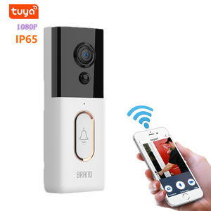 Tuya kamera bel pintu Video rumah pintar, 1080p sudut tampilan 166 IP65 tahan air dengan deteksi gerakan Interphone WiFi nirkabel - Product Image 1
