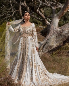Trendy Designer Caftan <b>Dress</b> for Women Wedding Party Wear Beautiful Crystal Glass Beads Stone Work Embellished <b>Kaftan</b> Outfit - Product Image 1