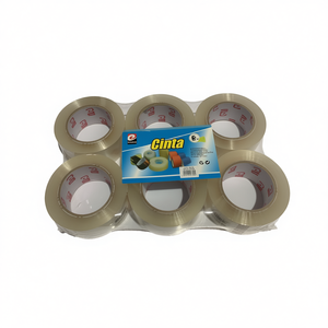 Cinta Transparente Mnj de 5.5 cm x 200 m, 6 Rollos, Cinta de Sellado para Cajas - Product Image 1