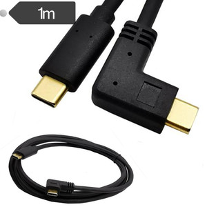 สายยูเอสบี ซี 1 ม. หัวต่อแบบมุมฉากเป็นแบบตรง ชุบทอง สายชาร์จข้อมูล - Product Image 2