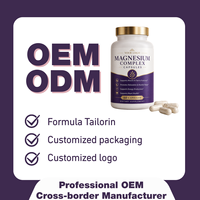 Capsules de complexe de magnésium OEM ODM pour la relaxation musculaire et nerveuse, le soutien du sommeil, marque privée, 60 capsules