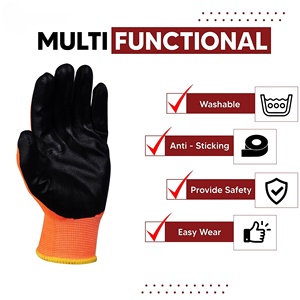 Safety Work Gloves with Microfoam Nitrile Coated - Breathable Nylon Gloves with Grip for Men & Women Safety Gloves - Product Image 3