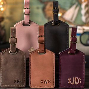 Etiquettes à bagages en cuir véritable avec logo personnalisé Porte-passeport vierge en PU Set d'étiquettes à bagages avec personnalisation Motif de lettres pour les voyages - Product Image 2