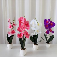 Europäischer Stil Keramik-Blumenarrangement mit fünf Köpfen, künstliche Schmetterlingsorchidee, Tischdekoration, 3D-Blumen, Chinesisches Neujahr