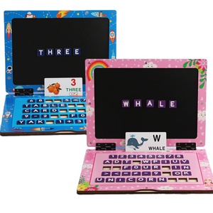 ของเล่นเสริมพัฒนาการ<span class=keywords><strong>ภาษา</strong></span>อังกฤษสำหรับเด็กก่อนวัยเรียน ของเล่นไม้แม่เหล็กพกพา รูปแบบแล็ปท็อปสำหรับฝึกสะกดคำ - Product Image 1