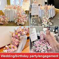 Bandes de fleurs artificielles en soie filée multicolores faites à la main, 100 cm, pour mariage, remise de diplôme, fête des mères, Noël, toile de fond