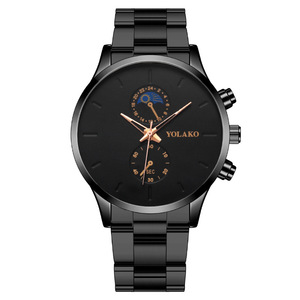 Nouvelle montre-bracelet à quartz à deux yeux en acier montre élégante pour hommes - Product Image 4