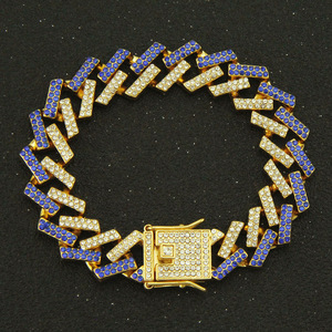 2026 Hot Selling Cool Popular Design Double Color Geometric Chain <b>Bracelet</b> Hiphop Style Men's Alloy <b>Bracelet</b> Trendy Jewelry - Product Image 2