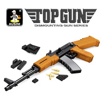 Ausini 617 pièces en plastique bloc de construction Sniper pistolet militaire Wea Pon fusil AK47 pour enfants éducatif éclairer bricolage feu brique jouets