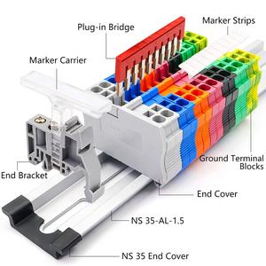 Bloque de terminales de riel Din Conector de Cableado eléctrico Retorno Pull Tipo 3 Conductor - Product Image 5