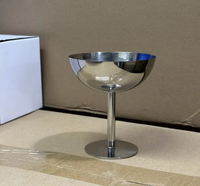 Verre à cocktail, coupe à dessert, bol à glace, verre à vin à pied haut en acier inoxydable 304 réutilisable pour boissons et salades