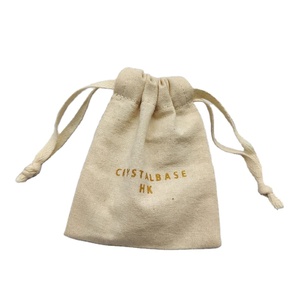 Folded and Locked Hem Cotton Strap Jewelry Drawstring Bag <b>Hemp</b> Bags Storage Pouch Gift Packaging - Product Image 1