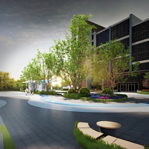 <span class=keywords><strong>Plan</strong></span> d'étage de rendu <span class=keywords><strong>3D</strong></span> moderne libre de paysage de Nexus pour la planification de cour de loisirs extérieurs de communauté de protection de l'environnement - Product Image 6