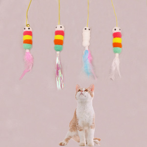 New hanging <b>cat</b> teaser, retractable, door-hanging, elastic rope, feather, self-entertaining and entertaining toy, best-selling - Product Image 3