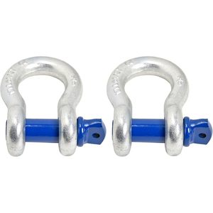 Bow Shackle 7/8 in <b>Galvanized</b> Blue Carbon Steel with Removable <b>Screw</b> Pin 18700 Lbs Capacity for Heavy Duty Towing & Rigging - Product Image 1