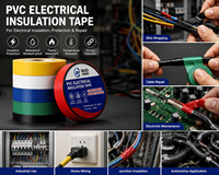 Nastro Isolante Elettrico in PVC Antistatico Ignifugo di Grado Industriale, Resistente alle Intemperie per Alta Tensione