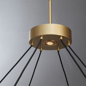 Lustre moderne de luxe à plusieurs niveaux, en <span class=keywords><strong>laiton</strong></span> doré avec sphères de cristal, lumière LED à économie d'énergie blanc chaud doux 2700K - Product Image 5