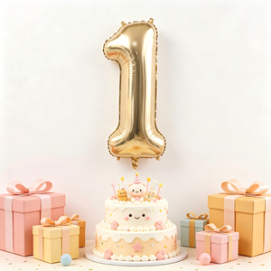 Ballons Chiffres Dorés Blancs Élégants Grande Taille (40 Pouces) Gonflables pour Anniversaire, Mariage, Fête, Événement, Décoration Photo - Product Image 5
