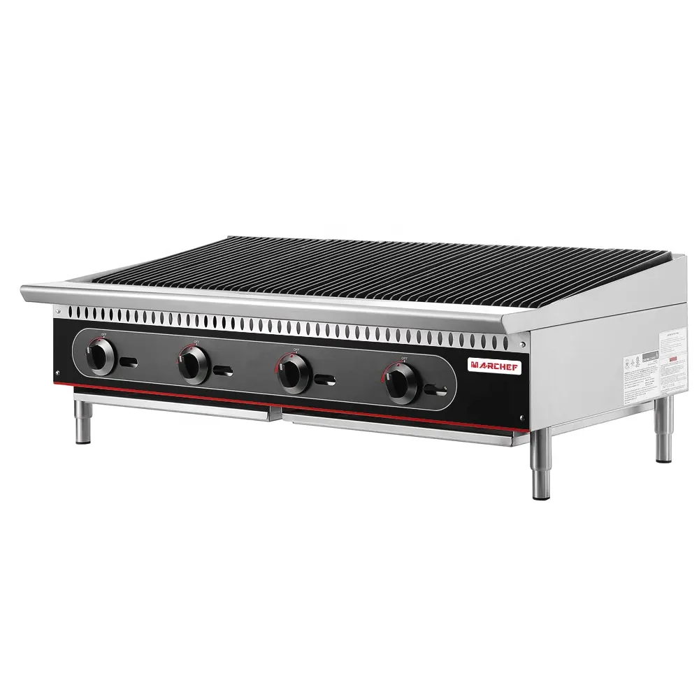Factory direct counter top American gas lava rock grill barbecue with ce